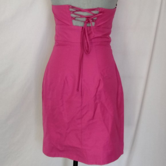 Voom Runway Sleeveless Strapless well fitted short  Mini Dress Fucsia Size M - Picture 5 of 7